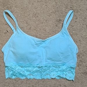 Pact Organic Cotton Blue Lace Smooth Cup Bralette